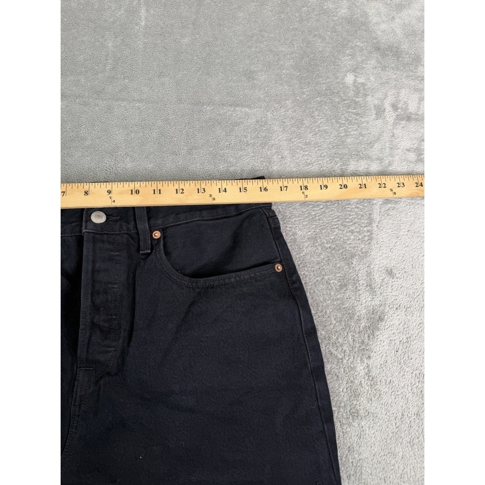 Levi's Denim Mini Skirt Women's Size 31 Black Button Fly - Picture 6 of 7